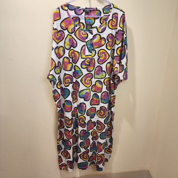 JUST LOVE Hearts printed comfy day dress camisole plus size 3X NWT - Picture 1 of 10